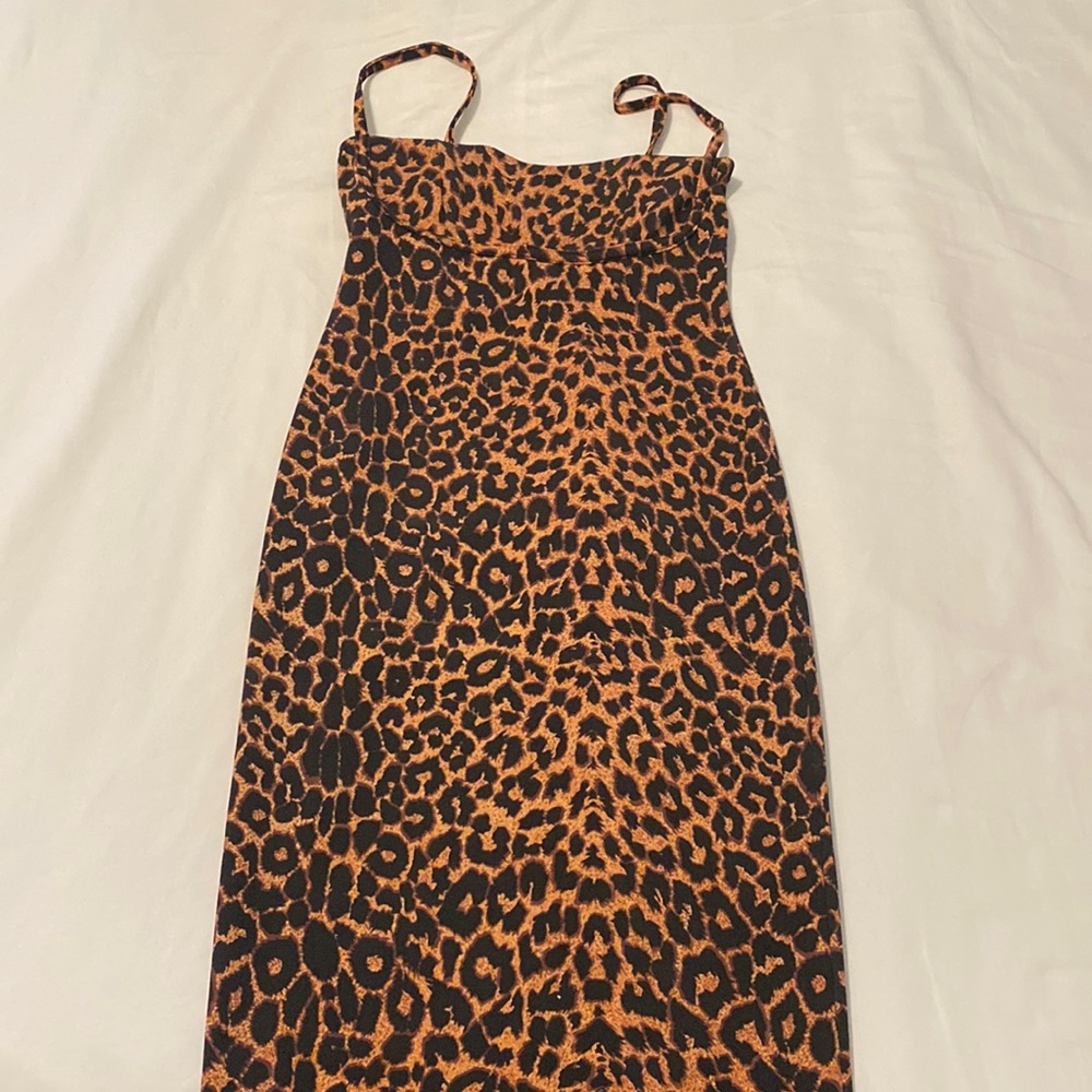 Cheetah print midi dress